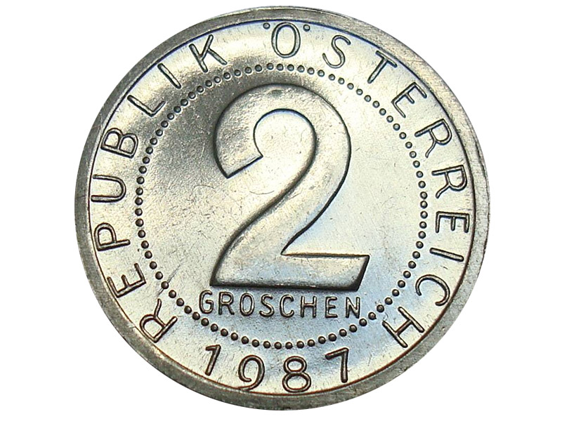 Австрия 2 гроша, 1987